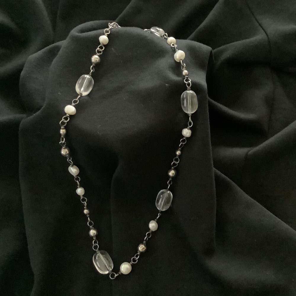 Silpada Sterling Pearl and Crystal Necklace